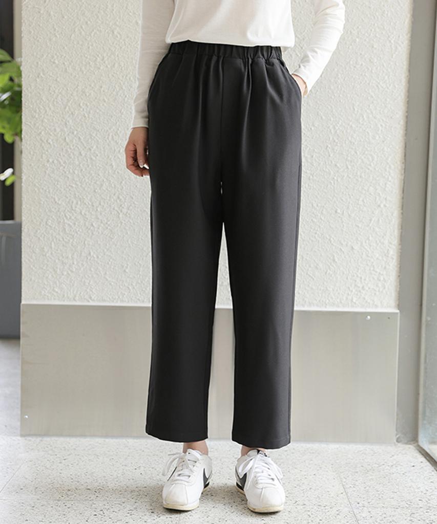 Ppaeppae Full Elastic Waist Relaxed Straight Slacks