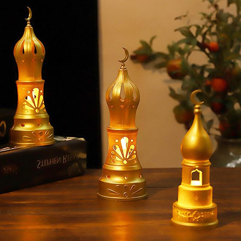 Ramadan Party Dekoration 2026 Eid Mubarak Laterne Ramadan Schreibtisch Kerzenlampe Stern und Mond Islamische Party Dekoration
