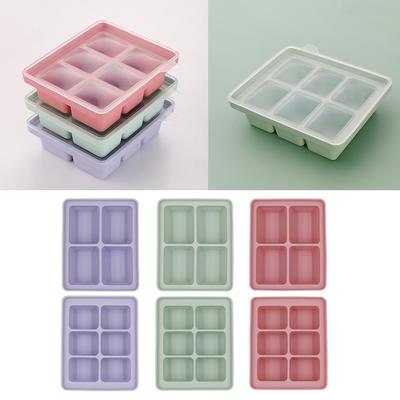Morandi Color Big Grid Ice Cube Mold Household Ice Cube Tray with Lid Square Shape Ice Cube Tray Molds Kitchen Accessory