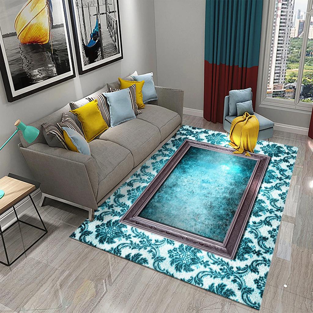 Tapete Espacial 3D Arte Visual Tapete Paisagem Adolescentes Design Moderno Tapetes de Área Retangulares Quarto Tapetes Macios Tapete Plano Sala de Estar Tapete de Porta