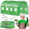Tunnel Garden Greenhouse - SPRINGOS - 200 X 450 X 200 Cm - Galvanized Metal - UV Protection - PE Film 140 G/m²
