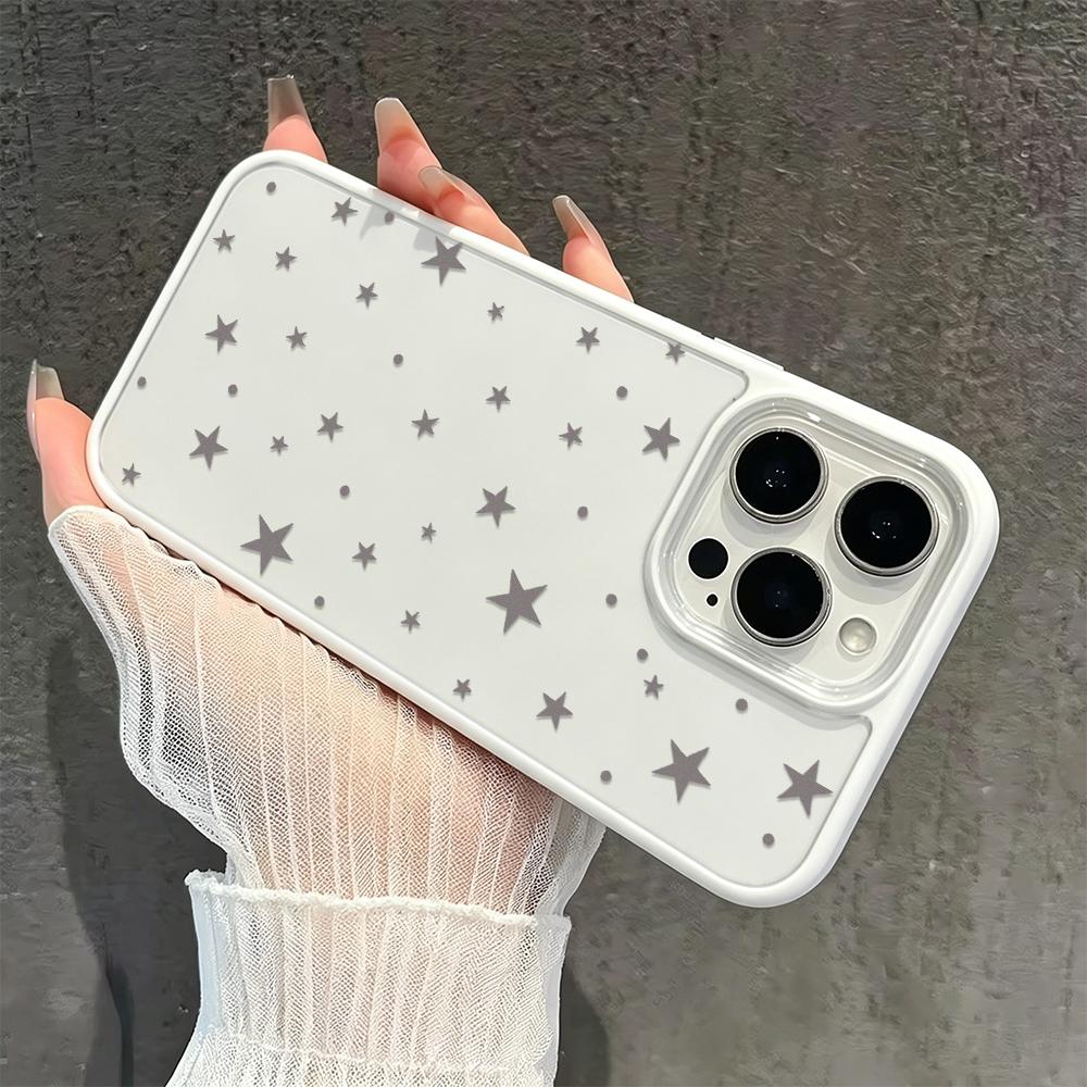 Silver Star Candy Color Silicone Case For Iphone 11 13 12 15 17 Plus 14 16 Pro Max Bright Soft Touch Back Cover