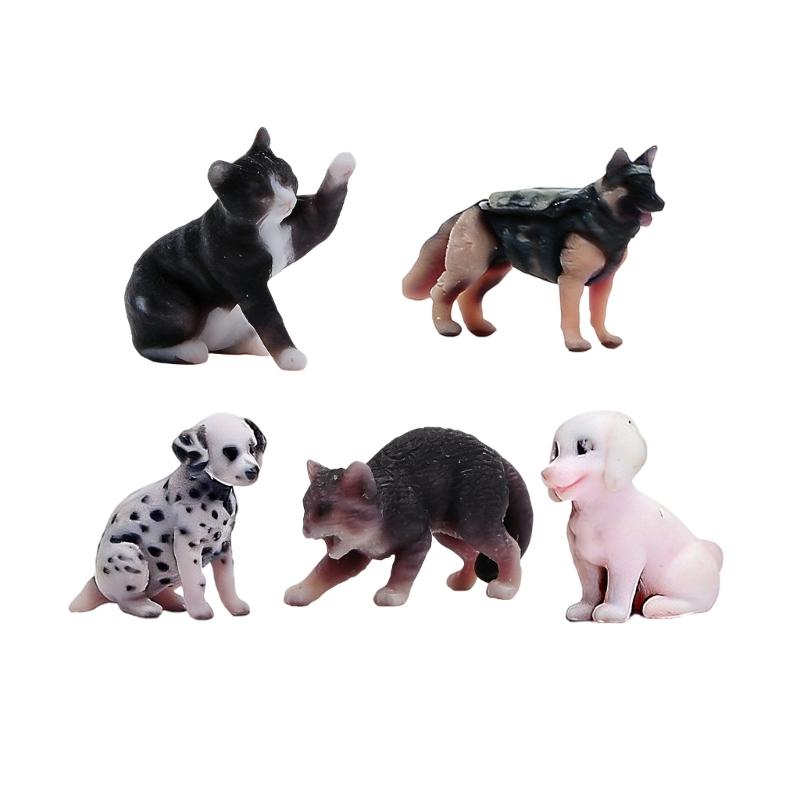 1/64 Scale Resin Pet Statue 3D Print Dog/Cats Shape Figurine Handmade Miniature Model Ideal For Home Display