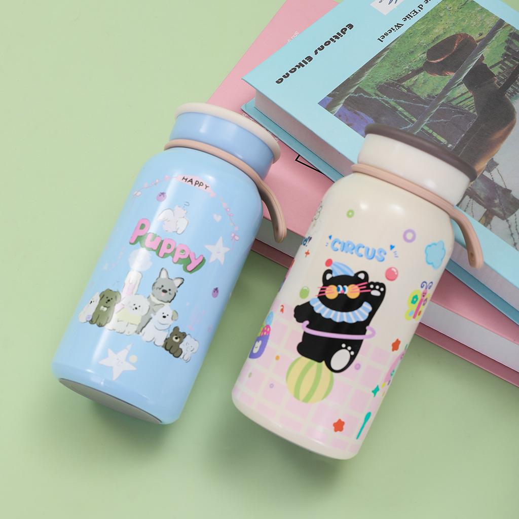 New Cute Cartoon Dog Milk Cup High Appearance Level Girl Stainless Steel Thermos Cup Portable Accompanying Cup