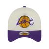 New Era 9FORTY Snapback Cap with Katakana NBA Hyperfly 9FORTY Snapback Chrome LOS ANGELES LAKERS Colored Side Logo, A-Frame Cap, White, Hat, Brim,