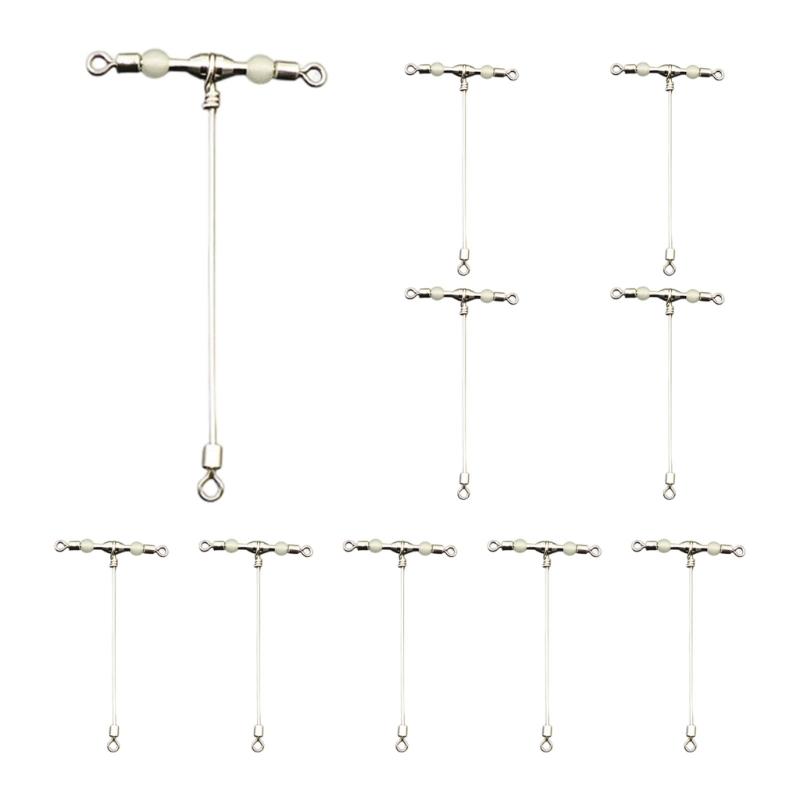 10Pcs High Strength Rolling Round Bearing Snap Fishing Barrels Swivels with Locking Snap Fishing Baits Connectors Clip