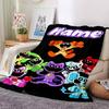 Customiz Name Personality Smiling Critters Blanket Soft &Warm Sofa Office Bed Travel Lunch Break Blanket, Gift Suitable All Seasons