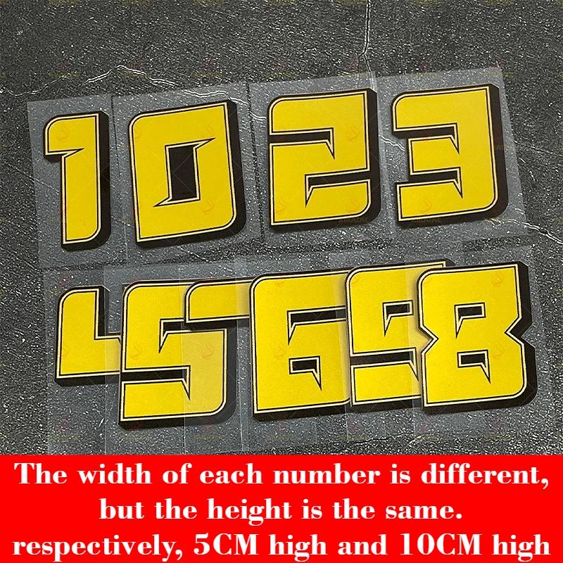 1 Stück Motorräder Goldene Zahlen Aufkleber Wasserdicht für Motorradhelm Verkleidung Kraftstofftank Topcase Roller Universelle Vinyl Aufkleber