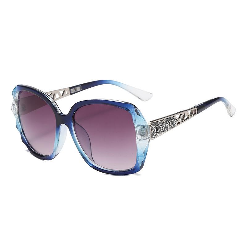 Fashion Stylish Fashion Rectangular Square Sun Protection Glasses Large Big Purple Sun Eyewear Women Adults Mirror Sunglasses Ladies Sun Protection