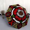 1pc Rose Pattern Automatic Open, Sturdy Iron Frame, Compact Folding Design, All-Season Portable Umbrella for Women & Men yy250801091