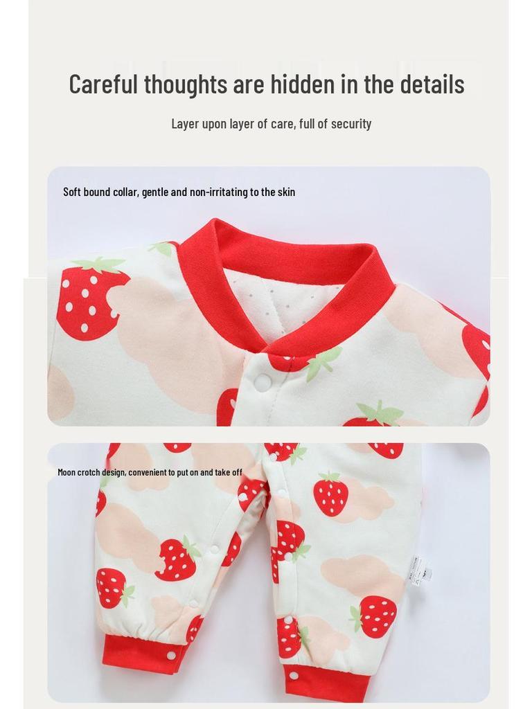 DuPont Baby Cotton-Padded Jumpsuit: Class A Quilted One-Piece for Spring & Autumn - Warm Pajamas Romper