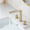 Basin Faucet Bathroom Widespread Three Holes 8 Inch Brass water Mixer Tap Brush Gold Black Basin Water Sink Mixer crane