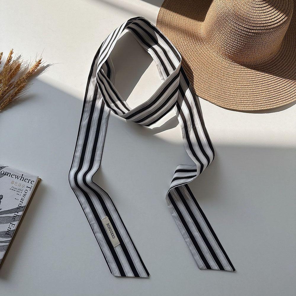 Flower Polka Dot Scarf Ribbon Narrow Long Scarves Retro Floral Scarf  Multifunction