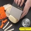 Wolf Tooth Wavy Potato & Vegetable Cutter - 304 Stainless Steel Chip & Flower Knife.