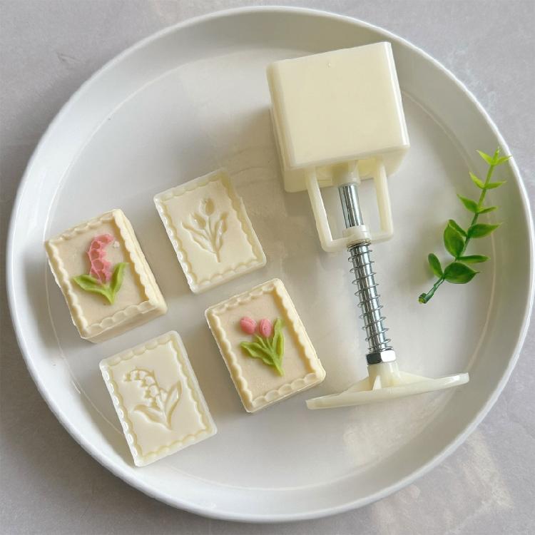 Mooncakes Mold Cookie Stamp Cake Bakings Tool Festival Dessert Moulds with Stamp Pastries Mold for Bakings Enthusiasts