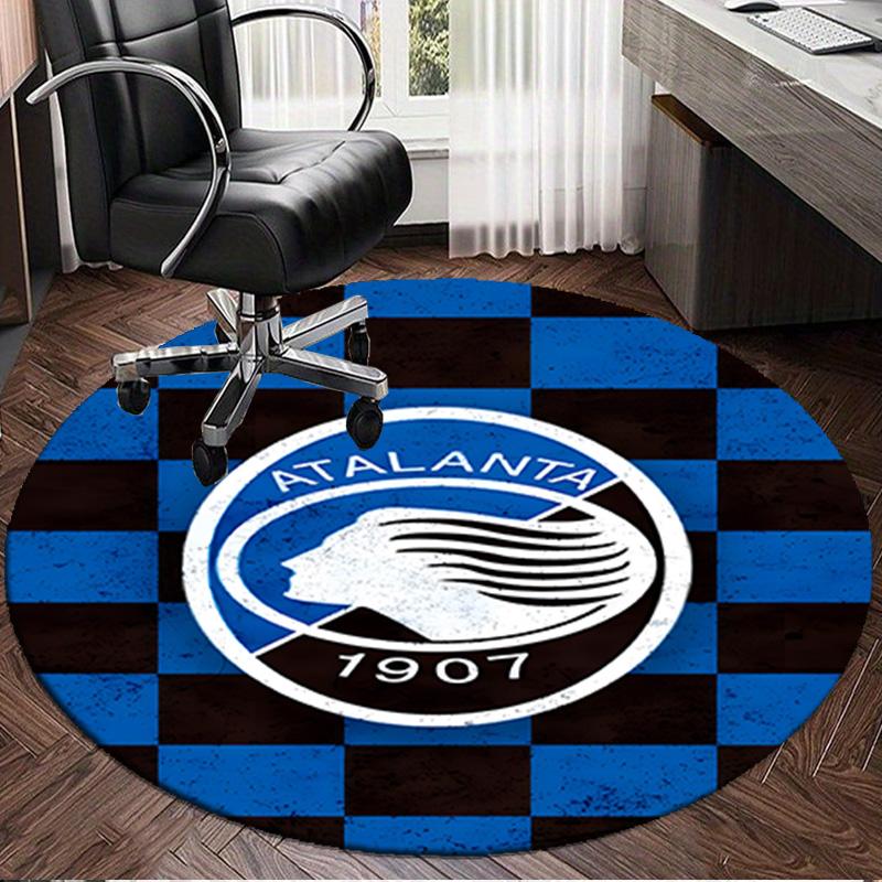 1PC Football Atalanta League Round Rug for Livingroom,Bedroom, Palyroom, Chair Rug, Area Rug, Circle Carpet, Large Size Fan Christmas Gift