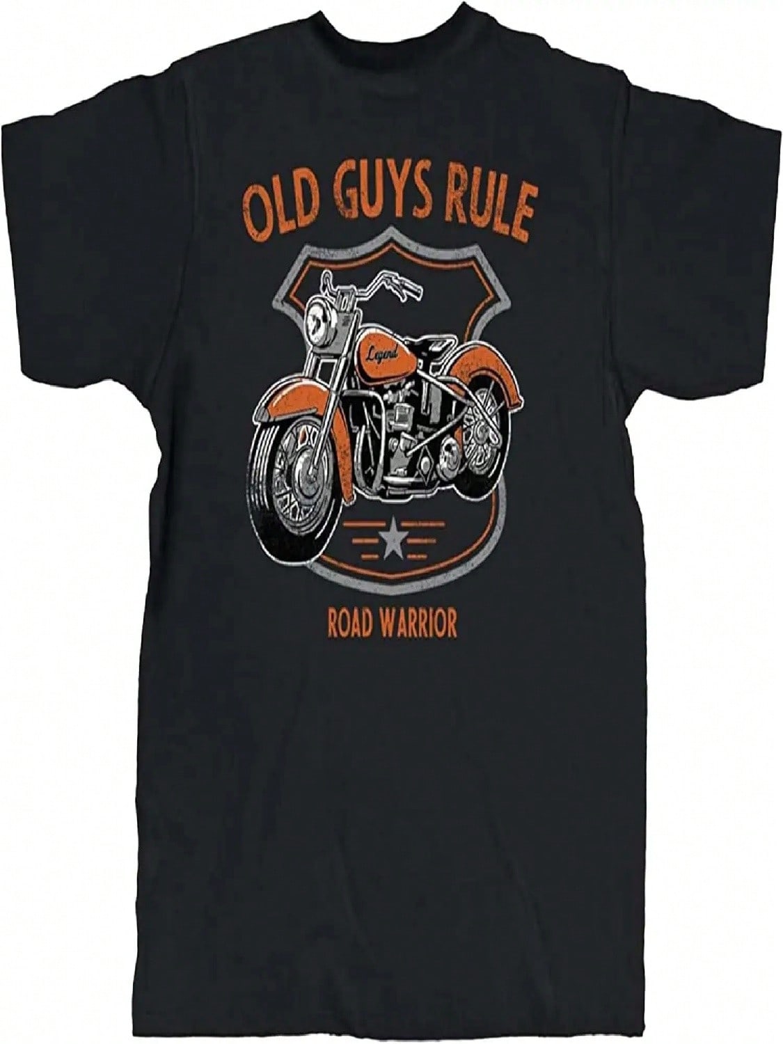 OLD GUYS RULE unisex s Graphic T-Shirt, Road Warrior - Father s Day, Birthday Gift - Novelty Tee For Bikers, Motorcycle Riders S разноцветный