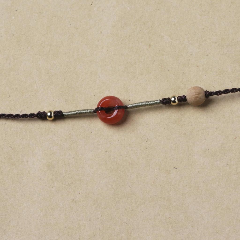 Refined Hand-Woven Hetian Jade Adjustable Necklace with Purely Handmade Cord