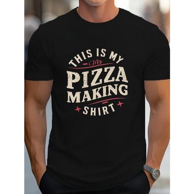 Europäische Größe Pizzaherstellung Hemd Herren T-Shirt lustig bequem Tee Tops lustig cool für Sommer tragen lässig modisches T-Shirt für Herren