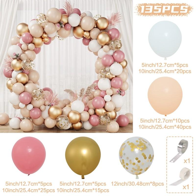 Roségold Ballon Girlande Bogen Kit Geburtstagsparty Deko Kinder Mädchen Hochzeit Geburtstagsparty Ballon Zubehör Babyparty Latex Ballon