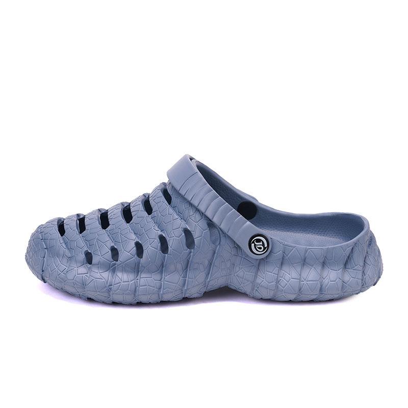 

2024 summer outdoor two wear beach hole shoes breathable thick-soled sandals creek walking slippers bag head sandals men 44-45 синій