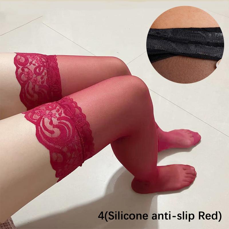 Large Size Women Stockings Lace Knee Sock Big Plus Size Sexy Thigh Pantyhose