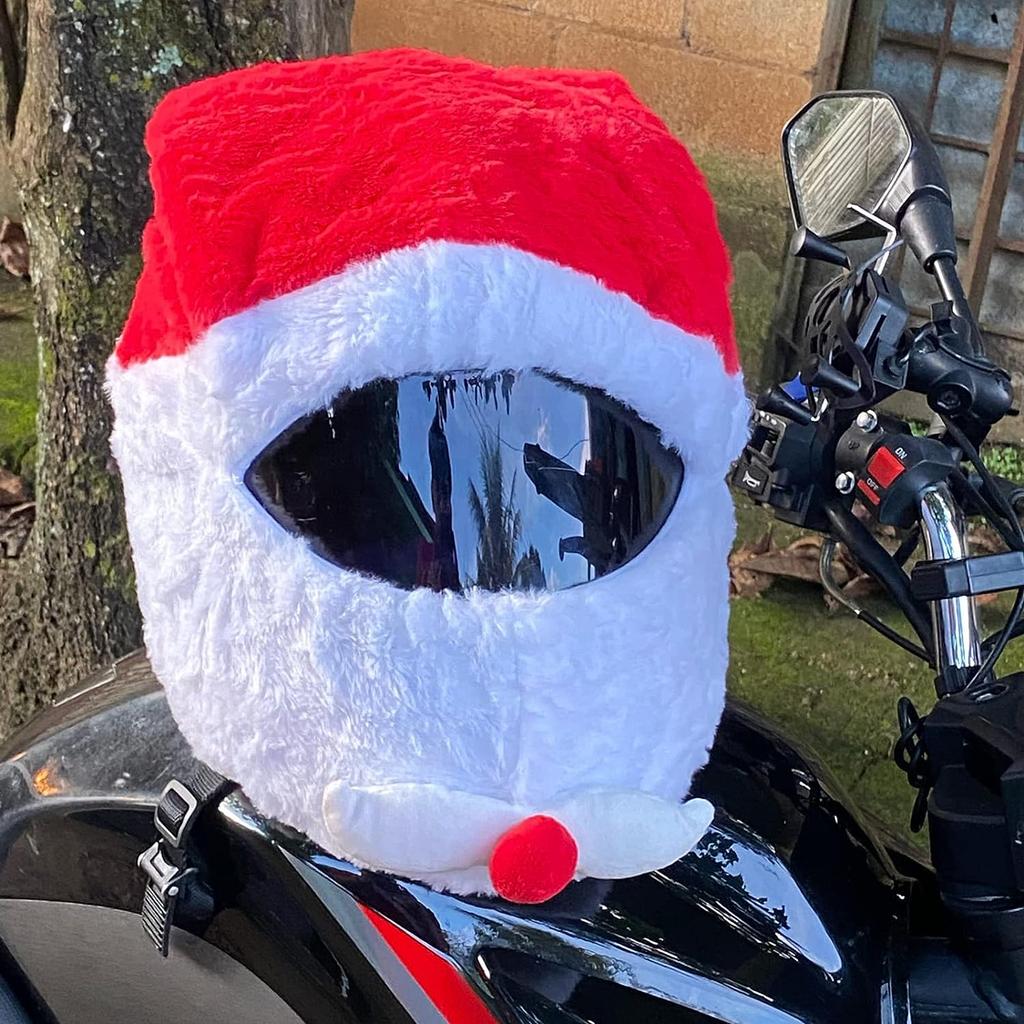 Motorcycle Helmet Outdoor Christmas Hat Crazy Funny Santa Claus Motorcycle Helmet Cover Christmas Decoration Helmet