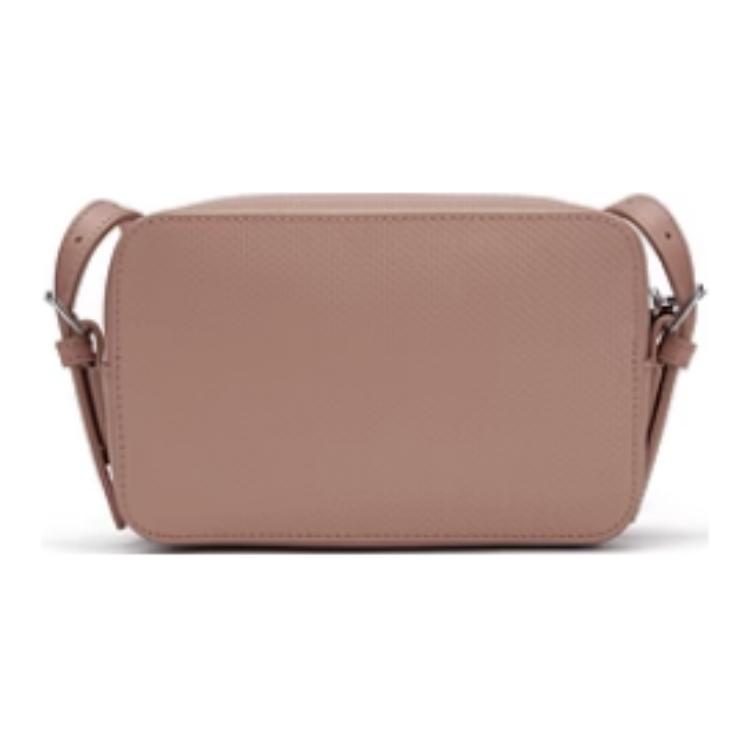 Lacoste Classic Fashion Lightweight Compact Zipper Closure Mixed Material Shoulder Bag Small Women shoulder bag Pink NF3879KL-N76