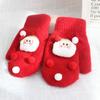 Bell Snowman Christmas Kids Mittens Full Fingers Gloves Women Knitted Gloves Santa Claus Printed