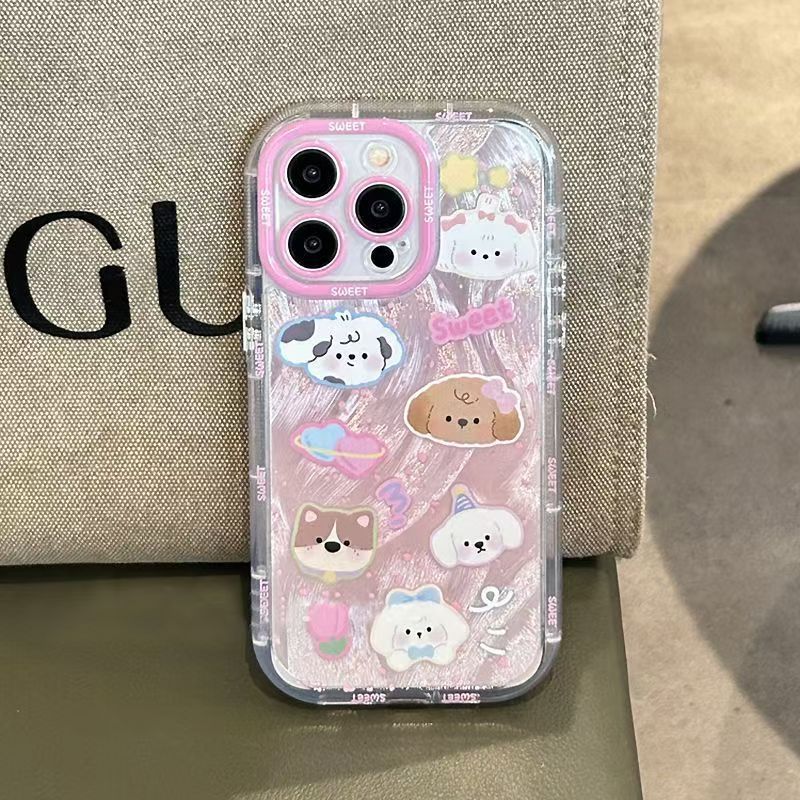 Pink little animal is suitable for Apple 16/15/14 Huawei Honor Xiaomi mobile phone case 13promax all-inclusive.