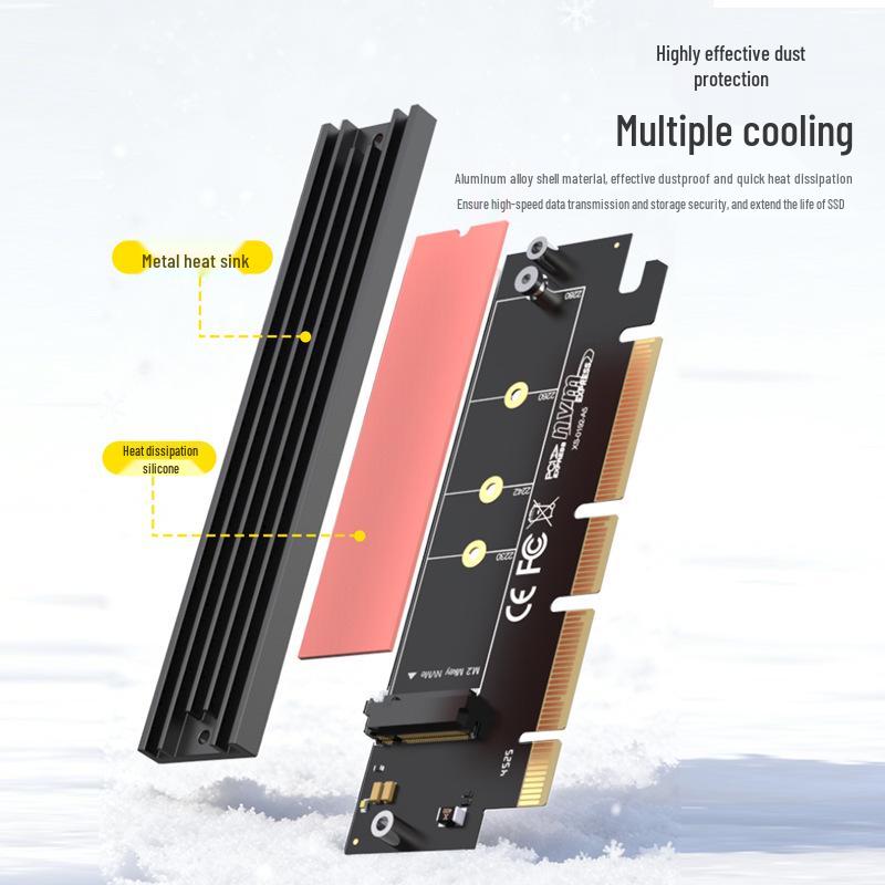 PCIe to M.2 NVMe Expansion Card: 64Gbps High-Speed Transmission, Compatible with 2230/2242/2260