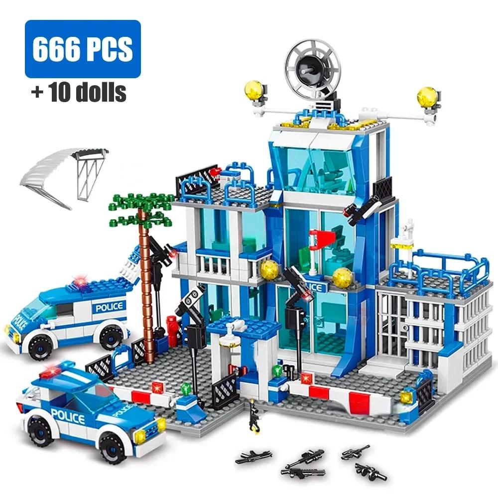 Swat Police Space Facility Army-Inspired Superior-Grade Assembly High-Standard Construction-Blocks Urban-District Construction-Set Collection Kit