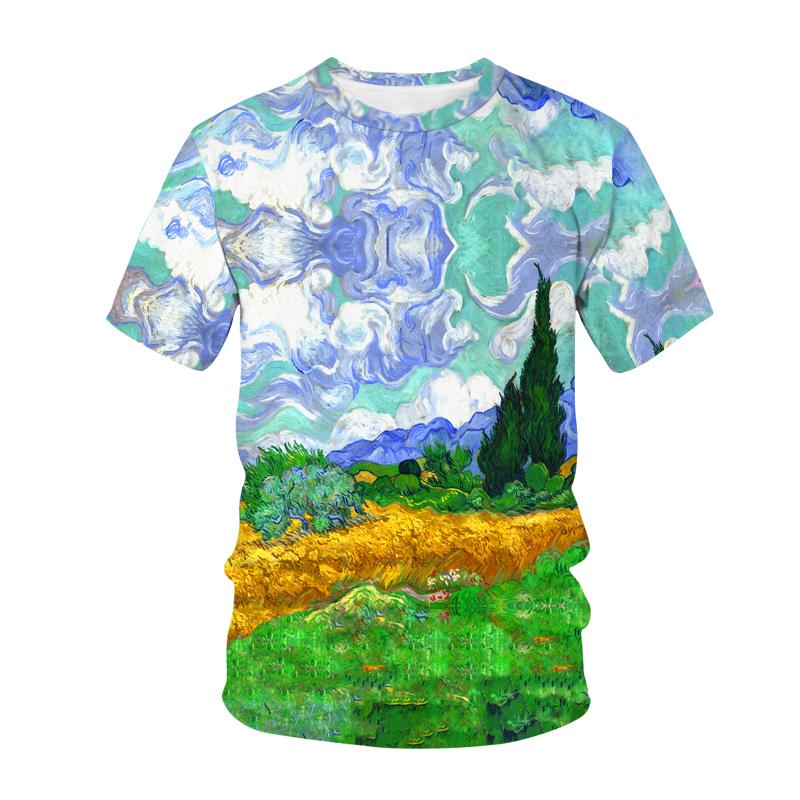 Summer Casual Men's 3D Printed T-shirt Short Sleeve Round Neck Fashion Natural T-shirt Men's T-shirts Tops