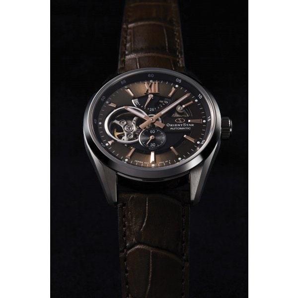 Orient Men's RK-AV0008Y (Contemporary Modern Skeleton Men's) Round Watch Brown Stainless