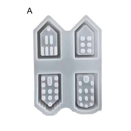 Silicone House Mold for Candle Making Plaster Casting Mini House Molds for Holiday Celebrations Crafting