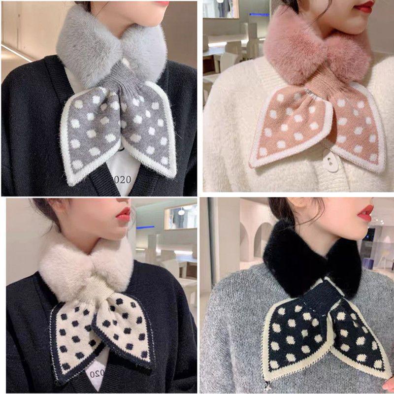 Women's Winter Rex Rabbit Fur Scarf - Thick, Warm, Plush Cross Neck Warmer, Unisex, Double-Sided Versatile Protector