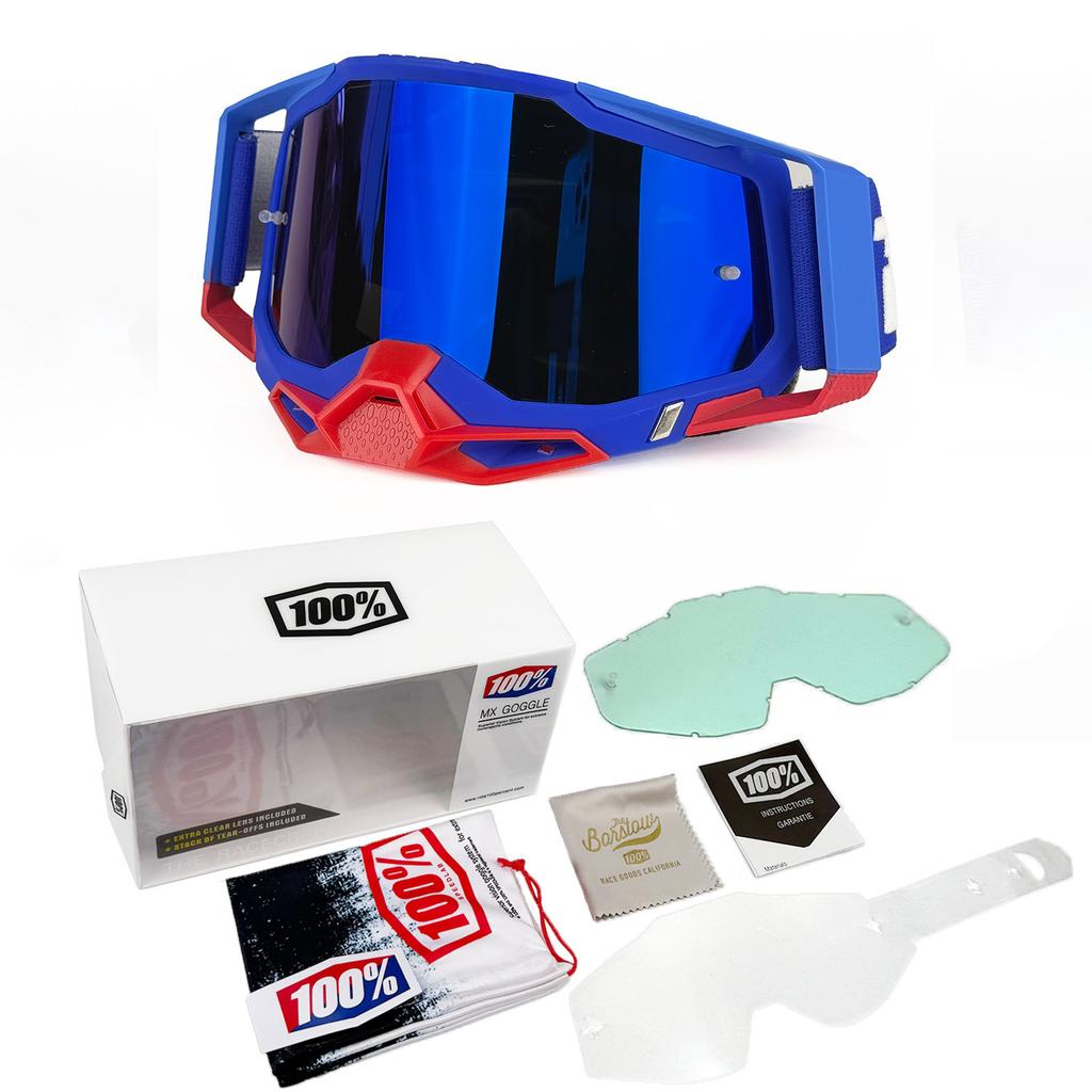 100% Motorcycle Off-Road Goggles Set Outdoor Color-Changing Riding Fully Enclosed Protective Goggles