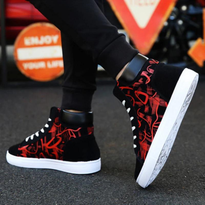 Wysokie trampki płócienne dla mężczyzn modne sneakersy na platformie wiosna jesień męskie casualowe buty wulkanizowane student tenis masculino