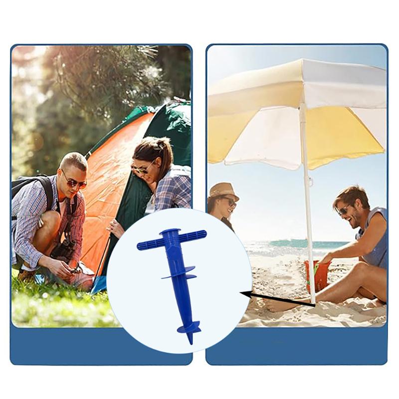 Ancora Base Ombrellone in Plastica Regolabile Supporto Picchetto Trivella Per Fissaggio Su Terreno Sabbioso Spiaggia Patio Sole