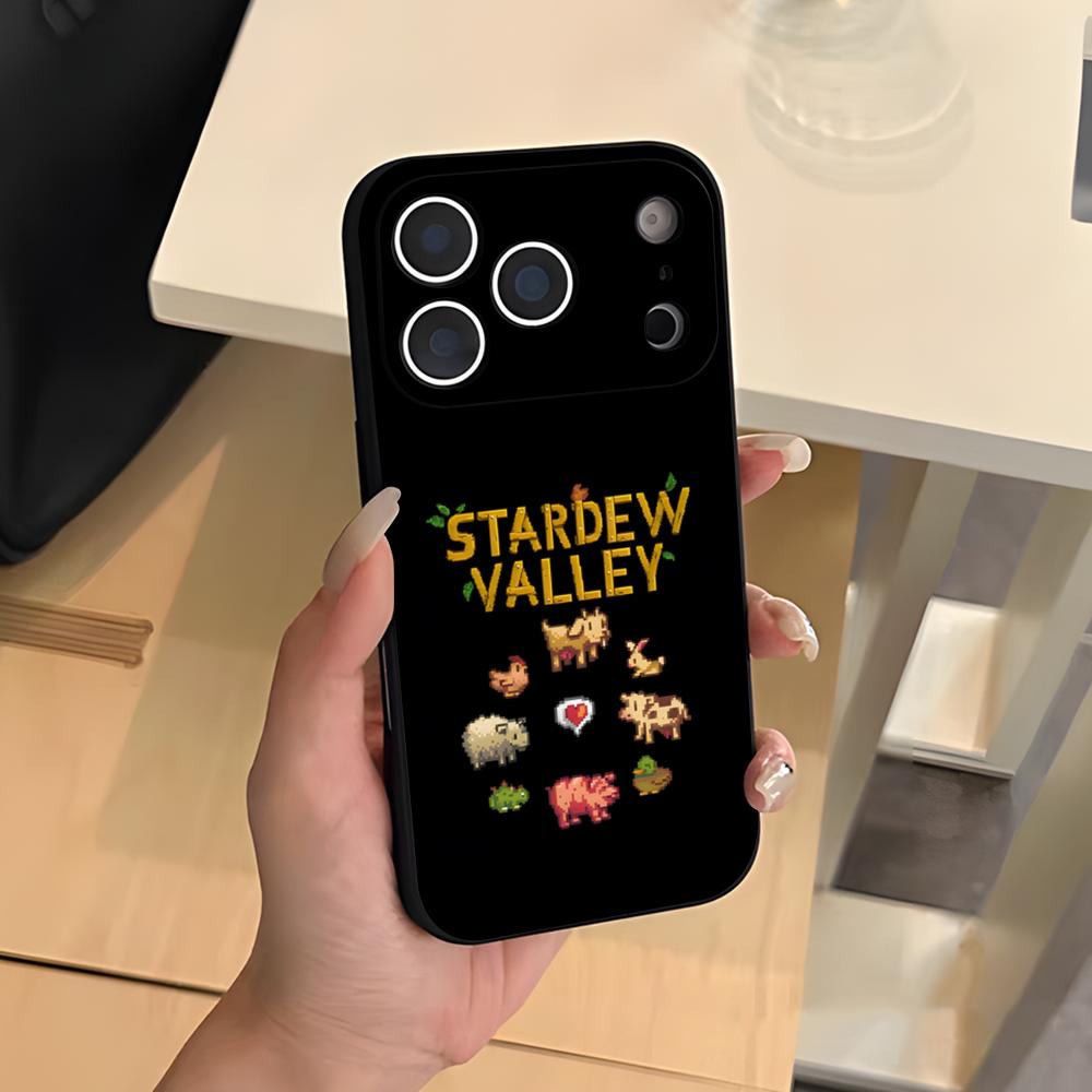 S-Stardew V-Valley Game Phone Case For IPhone 17 Air 16 E Pro Max 15 14 13 Mini 12 Pro 11 Max Plus Black Soft Shell