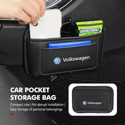 2026 saf7Per Volkswagen Tasca portaoggetti in pelle per auto Porta telefono Borsa per oggetti vari sul lato del sedile Tiguan Sharan Touran Polo Scirocco Jetta CC XS2