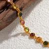 S925 Sterling Silver Bracelet Luxury Inlaid Tourmaline Retro Personality Versatile Temperament Jewelry High Sense