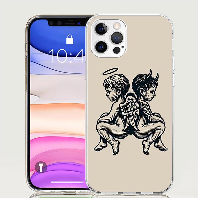 Angel Wings Devil Bad Phone Case For iPhone 17 Air 16 15 Plus 11 14 Pro Max 13 Mini 12 7 8 + SE Pattern Art Customized Cover 17