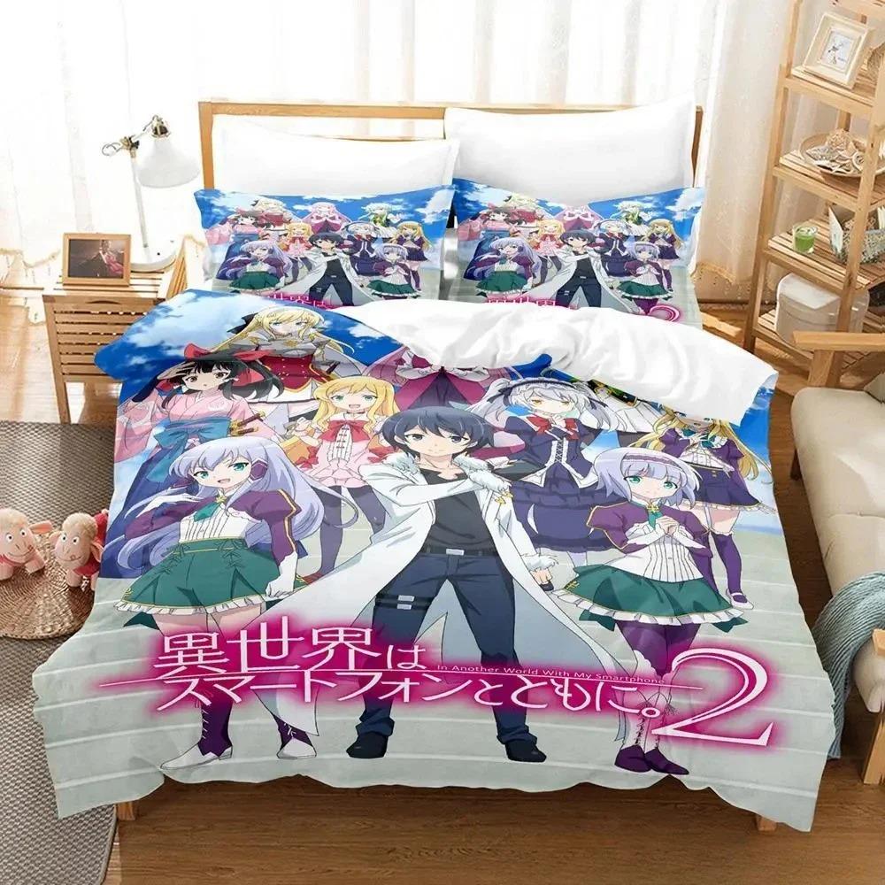 In Another World with My Smartphone Bedding Set Single Twin Full Queen King Size Bed Set Adult Kid Bedroom Duvetcover Sets Anime