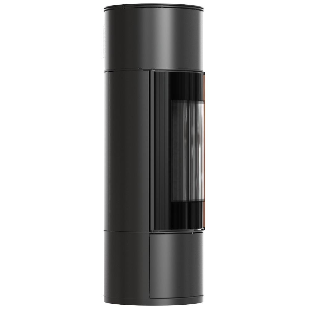 Wood Burning Stove KRATKI AMBLER Ø 150 7 kW Black Thermotec, Self Closing Door, Jatoba Wood Handle