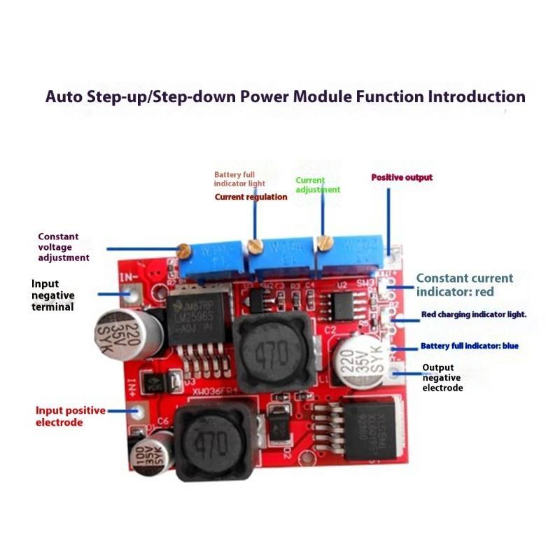 Compactly Auto Adjustable Voltages Charging Module 80% Efficient Power Conversion LM2596 XL6019 Chip Travel Friendly