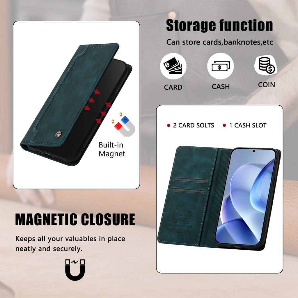 Wallet Case For OPPO Realme GT 8 7 6 6T 5 3 Pro NEO 5  3T Slim Folio Leather Cover Magnetic Closure, Card & Cash Slots, Kickstand