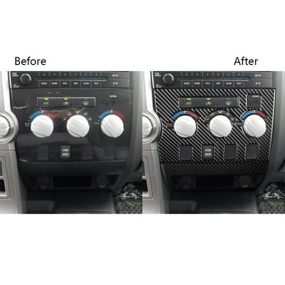 Central Control A/C Trim Cover Carbon Fiber For Toyota Tundra