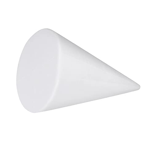 EXCEART Styrofoam Cone, 345mm X 195mm, White, for DIY Handmade Crafts, Colorable, Glueable, and Pinable, Perfect for Parents and Children, Daycare, Cl