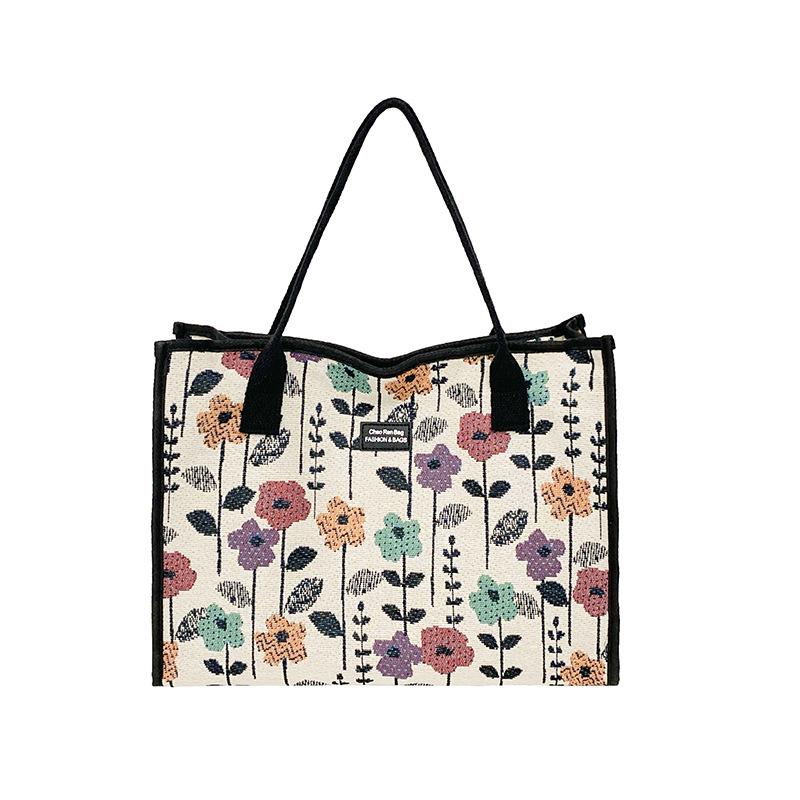 Summer small fresh floral tote bag women's 2025 fashion new product shoulder underarm bag tote bag
